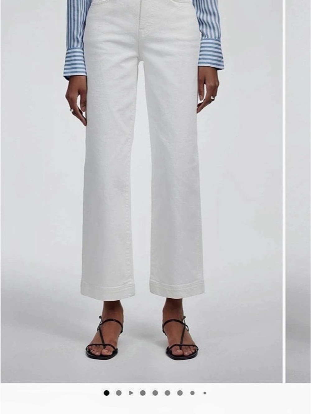 Madewell The Perfect Vintage Wide-Leg Crop Jean White Waist 28